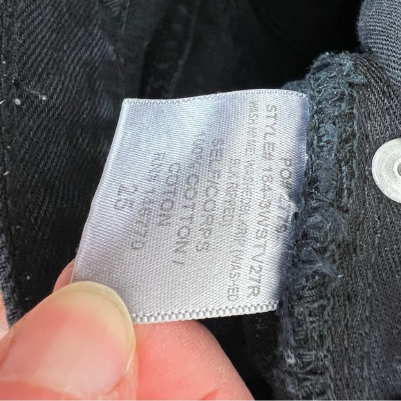 Re/Done 90s High Rise Black Distressed Ankle Jeans Size 25 - Picture 7 of 9